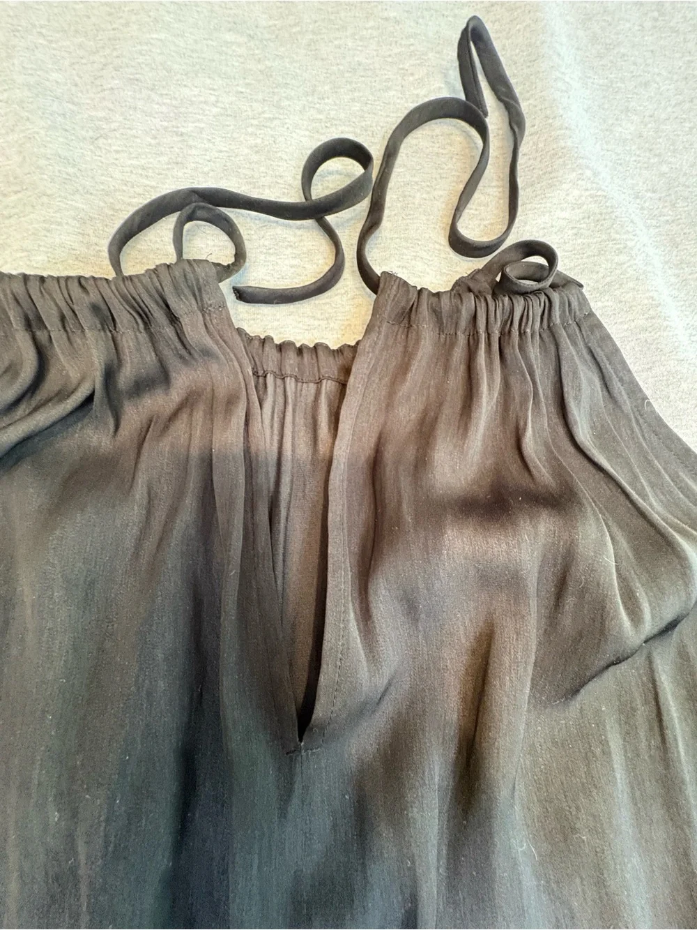 LOFT Black Halter Maxi Dress Tall Small Tassel Tie Elastic Waist Sleeveless